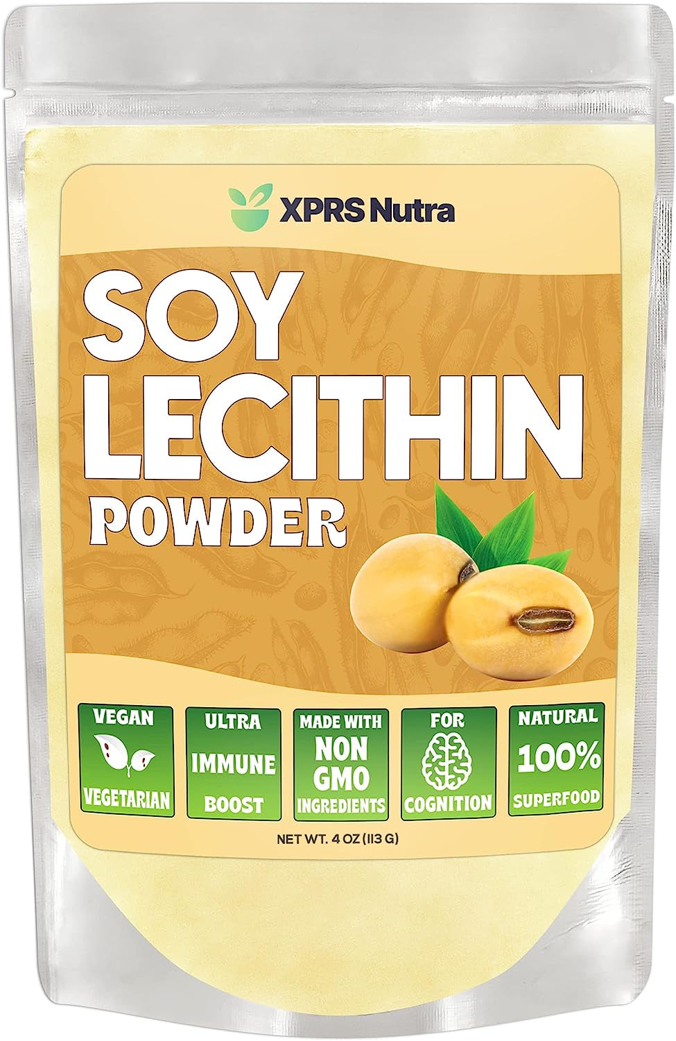 Soy Lecithin Powder Food Grade Fat Emulsifier - Suitable for Cooking, Baking and More - Vegan Friendly Soy Lecithin Powder Cooking Aid (4 Ounce)