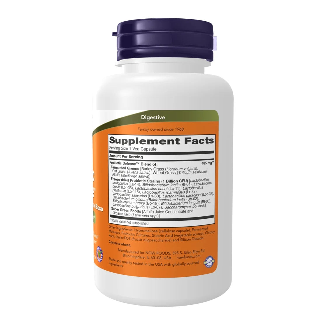 Supplements, Probiotic Defense, Probiotic Blend in a Whole Food Base with 1 Billion Organisms, 90 Veg Capsules