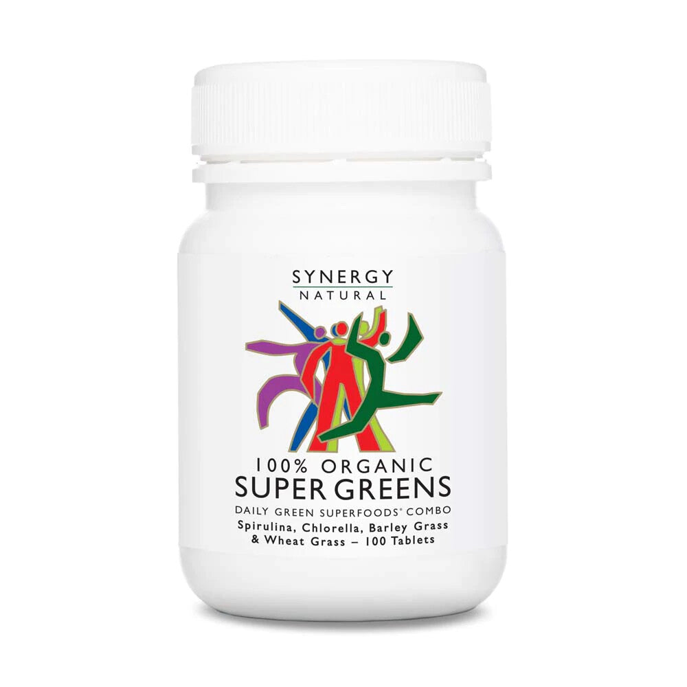 NEW Synergy Natural Super Greens 100 Tablets 100% Organic Superfoods Combo