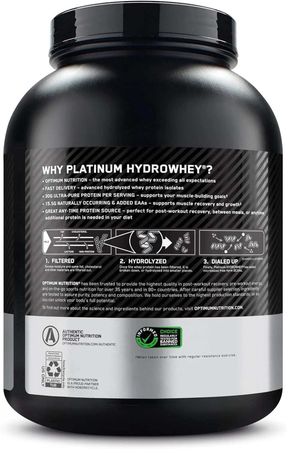 Optimum Nutrition Platinum Hydrowhey Protein Powder, 100% Hydrolyzed Whey Protein Isolate Powder, Flavor: Turbo Chocolate, 40 Servings, 3.61 Pounds (Packaging May Vary)