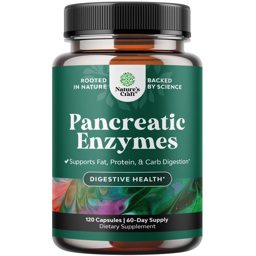 Pancreatin Digestive Enzymes Supplement for Gut and Digestive Health, 120Ct