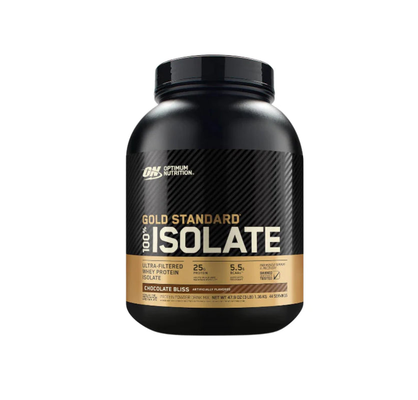Optimum Nutrition Gold Standard 100% Isolate, Protein Powder, Chocolate Bliss, 3 Pounds, 44 Servings. Whey Protein Isolate
