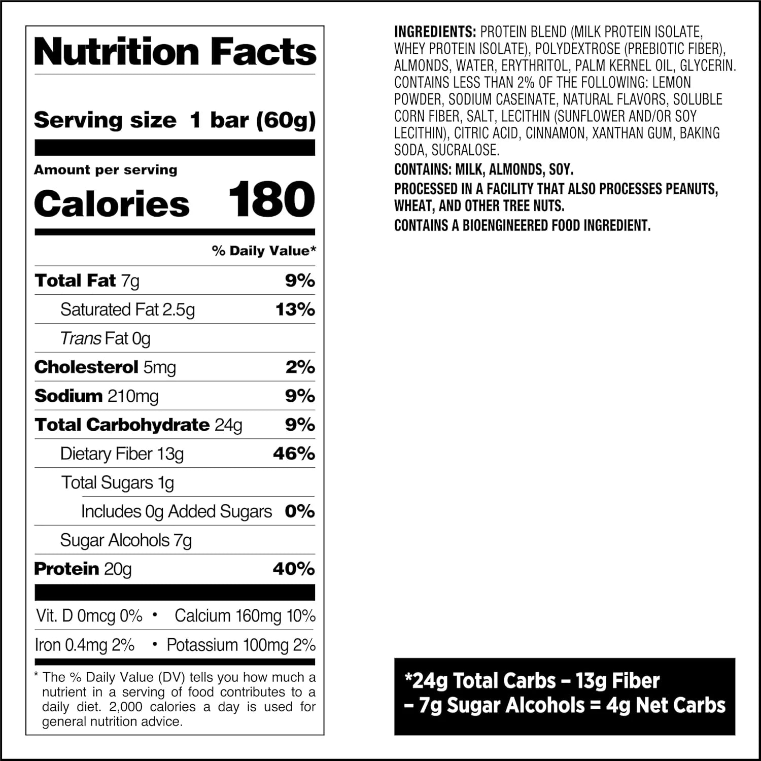 Quest Nutrition Lemon Cake Protein Bars, High Protein, Low Carb, Gluten Free, Keto Friendly, 4 Count