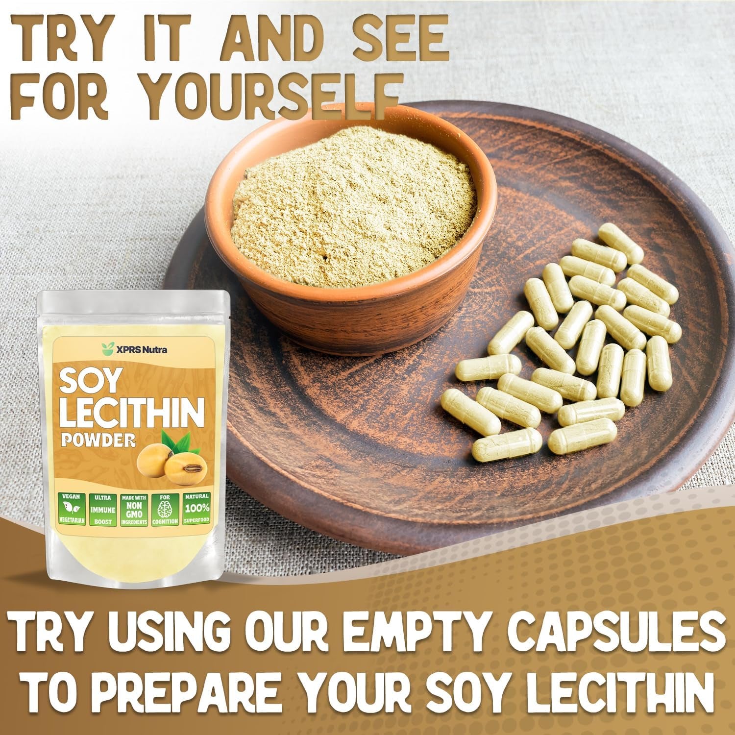 Soy Lecithin Powder Food Grade Fat Emulsifier - Suitable for Cooking, Baking and More - Vegan Friendly Soy Lecithin Powder Cooking Aid (4 Ounce)