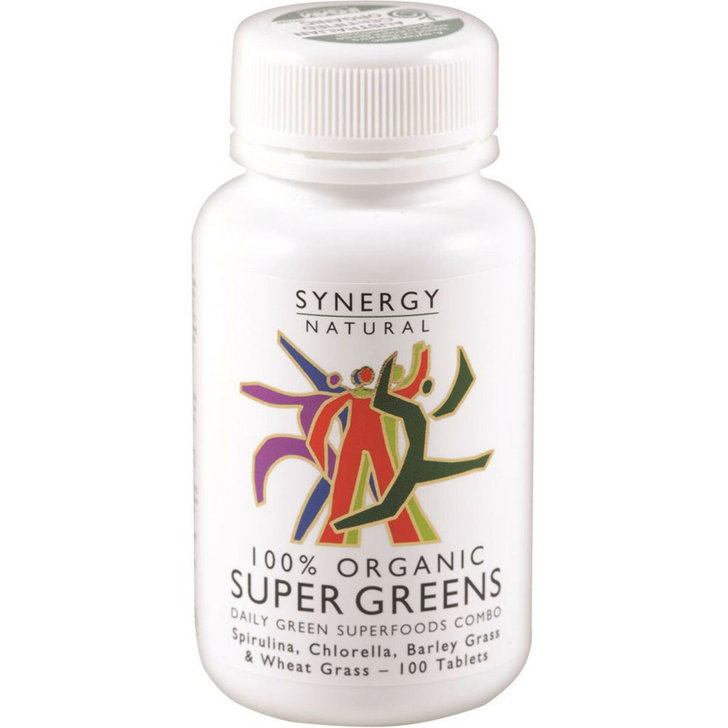NEW Synergy Natural Super Greens 100 Tablets 100% Organic Superfoods Combo