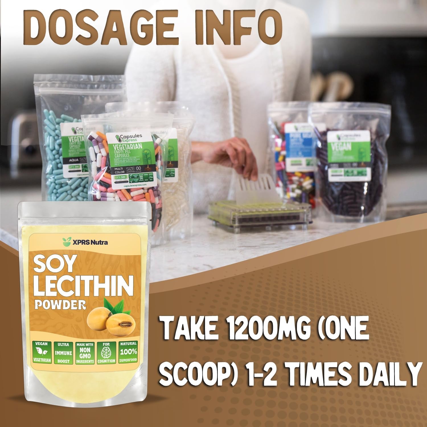 Soy Lecithin Powder Food Grade Fat Emulsifier - Suitable for Cooking, Baking and More - Vegan Friendly Soy Lecithin Powder Cooking Aid (4 Ounce)