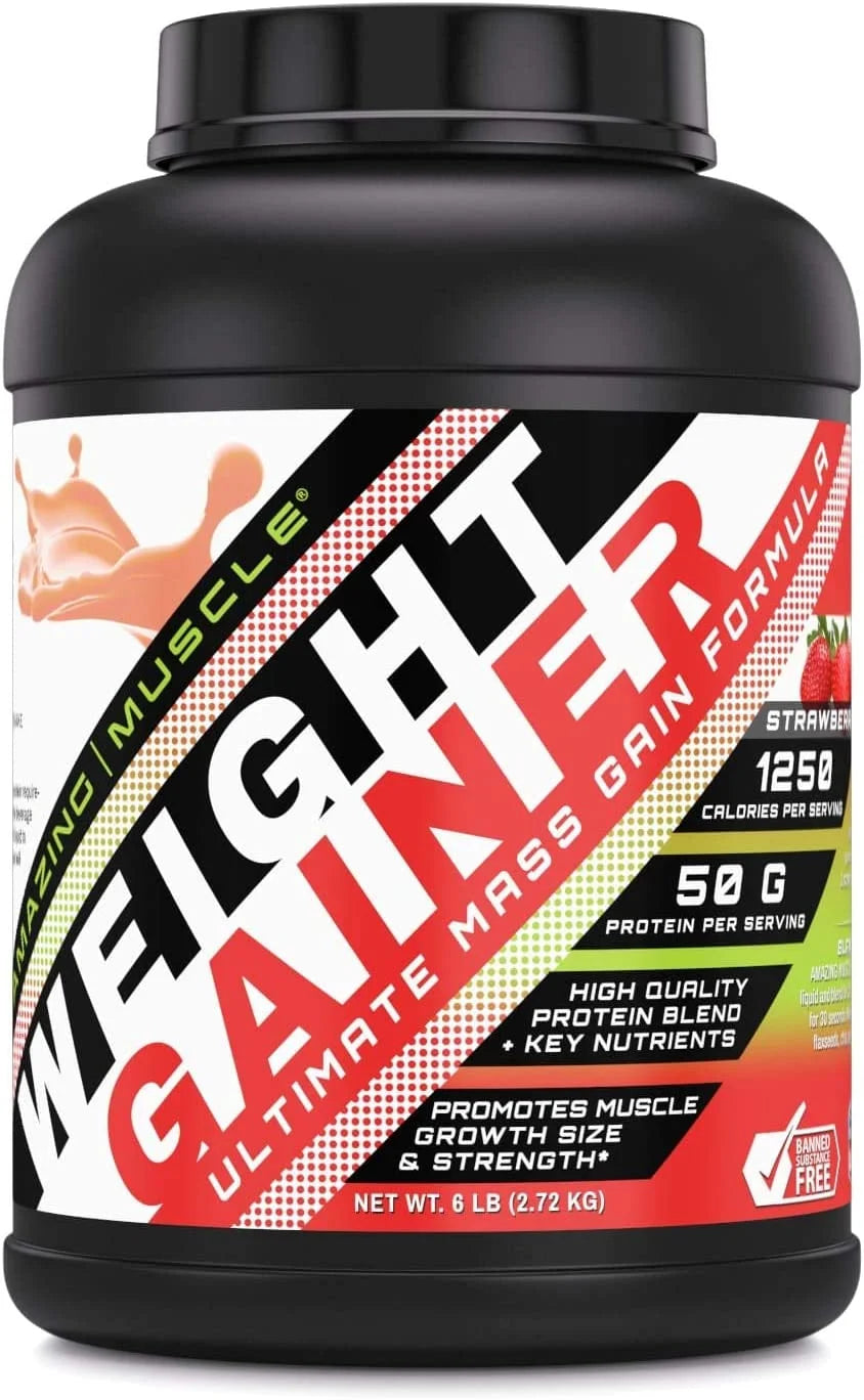 - Whey Protein Gainer - 6 Lb - Supports Lean Muscle Growth & Workout Recovery (Strawberry)