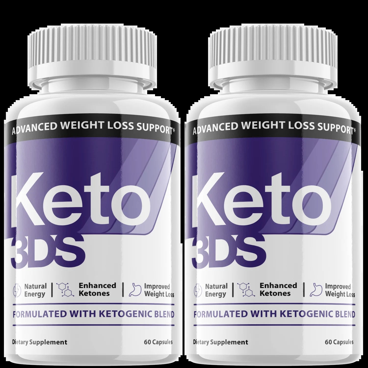 (2 Pack) Keto 3DS - Keto Diet Pills - Utilize Fat for Energy with Ketosis - Boost Energy & Focus, Manage Cravings, Support Metabolism - Supplement for Women and Men - 120 Capsules