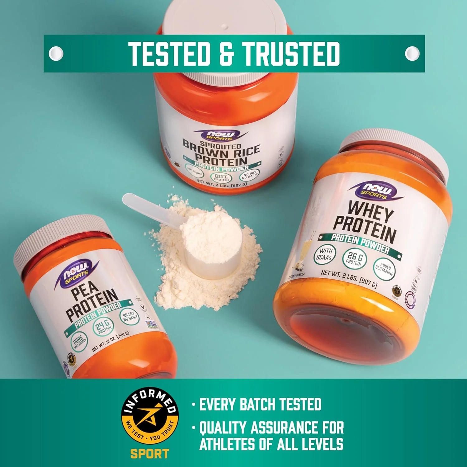 NOW Foods Sports Nutrition, Whey Protein Isolate, 25 G with Bcaas, Unflavored Powder, 1.2-Pound