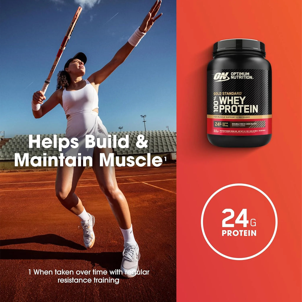 Optimum Nutrition Gold Standard 100% Whey Protein Powder, Double Rich Chocolate, 5 Pound