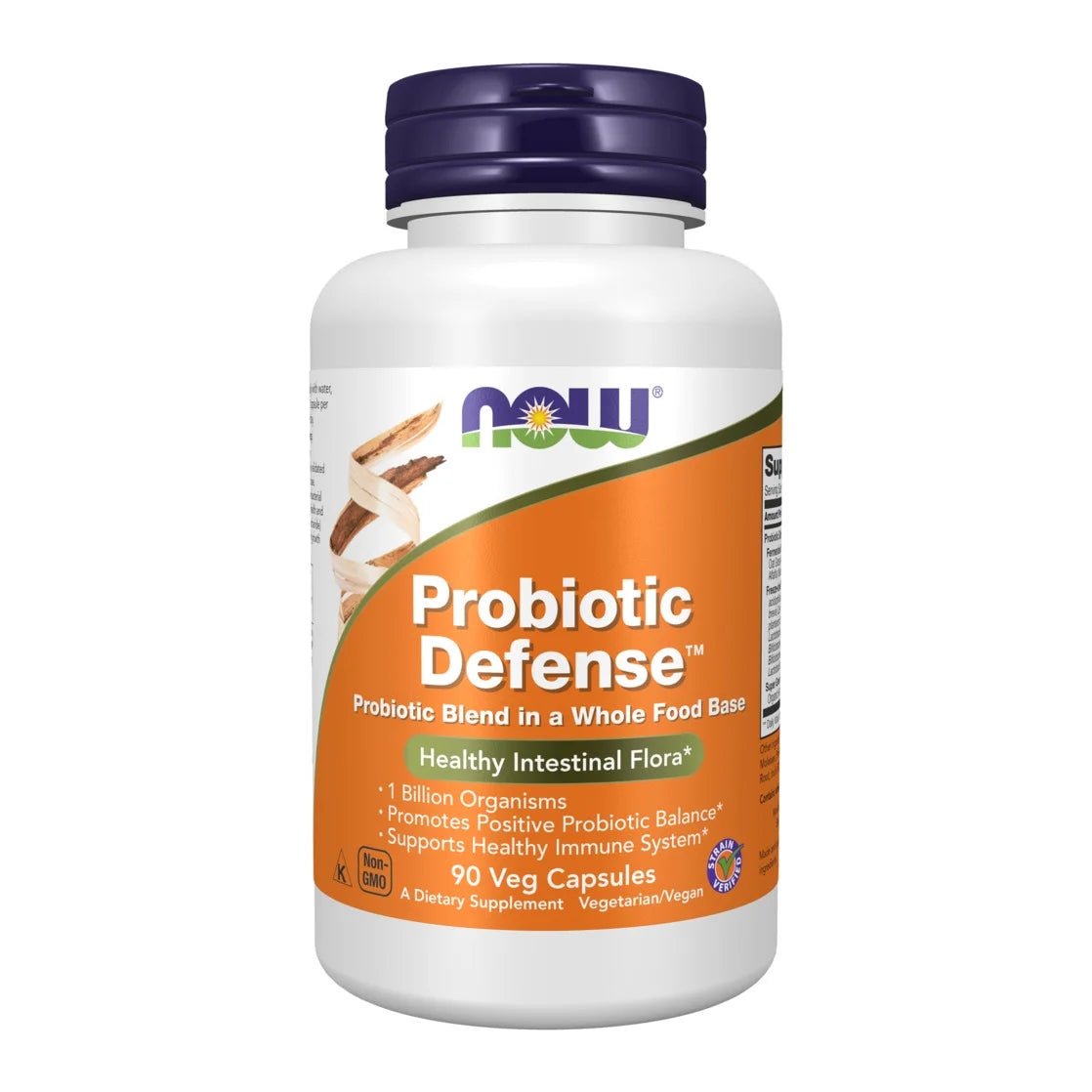 Supplements, Probiotic Defense, Probiotic Blend in a Whole Food Base with 1 Billion Organisms, 90 Veg Capsules